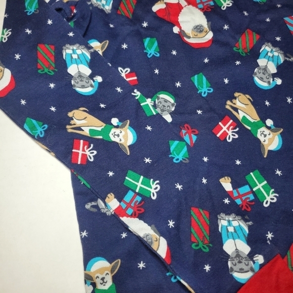 Lands End Snug fit Pajamas Cotton Long Sleeve Navy Holiday dog cat Christmas 16 - Picture 4 of 12